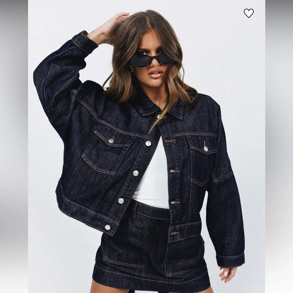 Princess Polly HUGHES JACKET DARK WASH DENIM - Picture 4 of 10